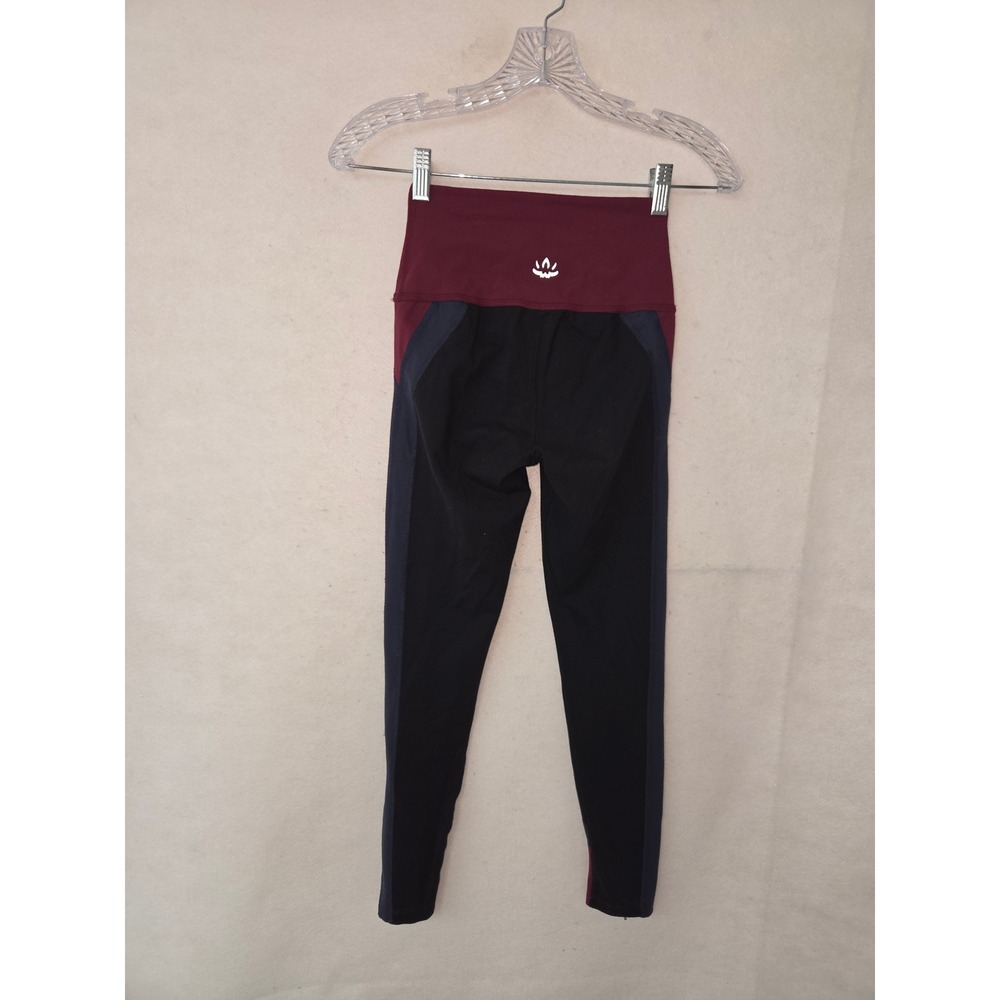 Beyond Yoga Leggings Womens XS Burgundy Black Colorblock High Waisted SP3401 - Picture 2 of 10